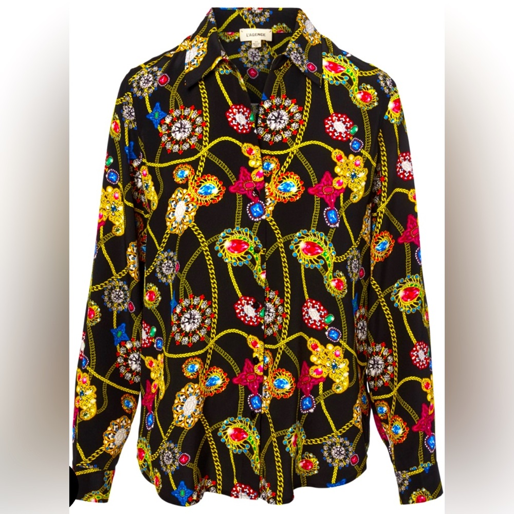 L'AGENCE Rich coloured blouse